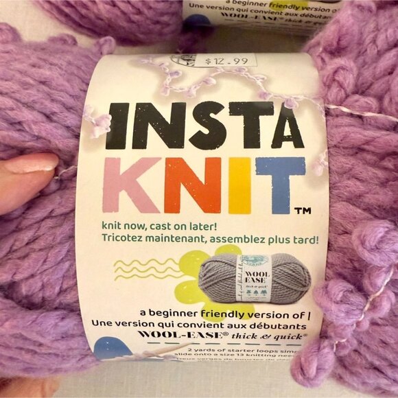 Lion Brand Wool Ease Insta Knit Yarn Super Bulky Violet It Go 122 yd Beginner - Picture 2 of 9